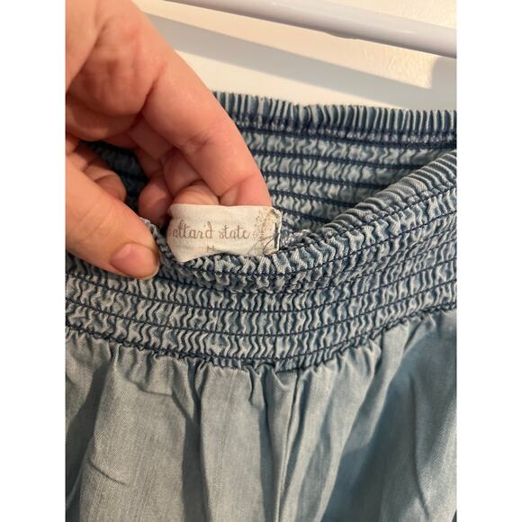 Altar’d State Blue Lounge Pants with Embroidered Flowers – Size Medium - Picture 4 of 6